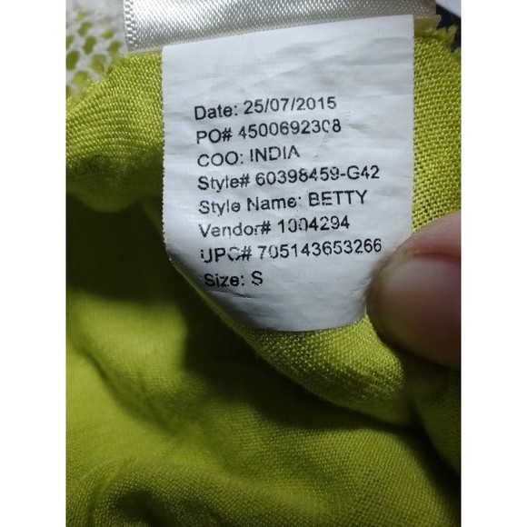 Chelsea & Violet Halter Style Lace Overlay Tank Top - White/Lime Green - Size S - Picture 6 of 6